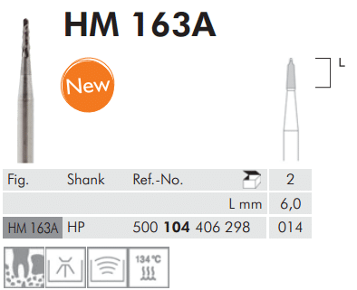 Meisinger Surgical Cutters of Tungsten Carbide HM163A HP 014