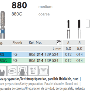 Meisinger Diamond Cylinder Round End 880G FG Coarse