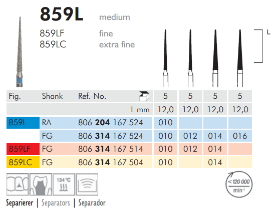 Meisinger Diamond Tapered Point Needle 859L RA 010 Medium L 12.0