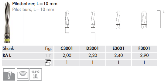 Meisinger Pilot Burs RA L L=10 mm