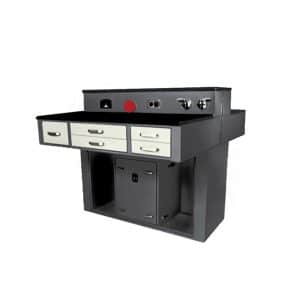 HANDLER MODEL # 215WS Double Pedestal Two Person Denture Bench w/Suction