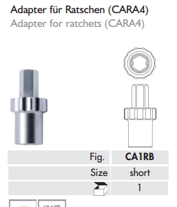 Meisinger Adapter for Ratchets (CARA4) Short