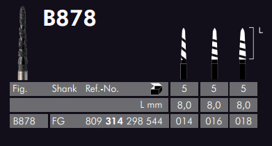 Meisinger Germany Black Cobra Diamond Bur B878 - FG