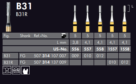 Meisinger Black Cobra Tungsten Carbide Bur B31R FG