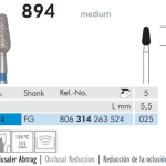 Meisinger Diamond Bud Round End 894 FG 025 Medium L 5.5mm