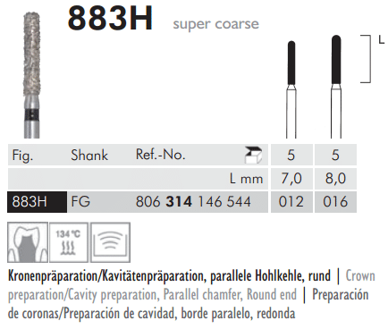 Meisinger Diamond Cylinder Round End 883H Super Coarse