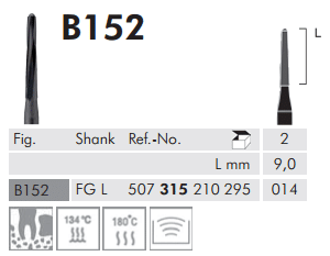 Meisinger Black Cobra Surgery Bur B152 014 L 9.0 FG L