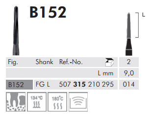 Meisinger Black Cobra Surgery Bur B152 014 L 9.0 FG L