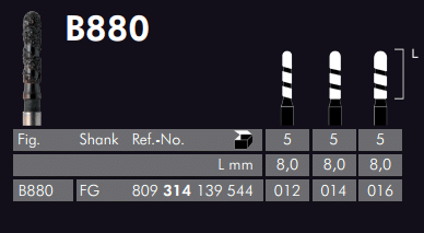 Meisinger Germany Black Cobra Diamond Bur B880 - FG
