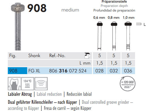 Meisinger Diamond Depth Cutter 908 FG XL Medium