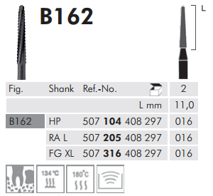 Meisinger Black Cobra Surgery Bur B162 FG XL 016 L 11.0
