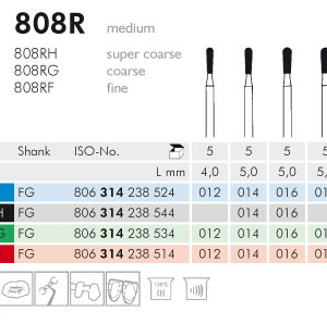 Meisinger Diamond Pear 808RH FG Super Coarse
