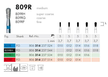 Meisinger Diamond Pear 809RF FG Fine