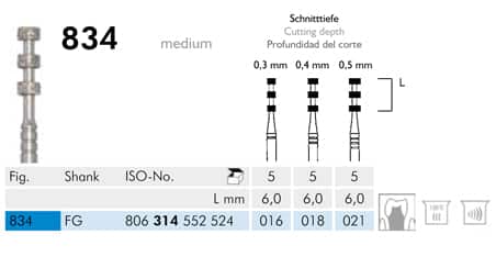 Meisinger Diamond Depth Cutter 834 FG Medium