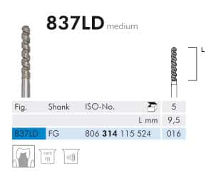 Meisinger CE Diamond 837LD FG 016 Medium L 9.5mm