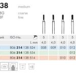 Meisinger Diamond Cylinder Round End 838F FG Fine