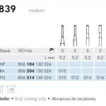 Meisinger Diamond Cylinder End Cutting Only 839 HP 050 Medium L 0.2mm