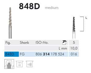Meisinger CE Diamond 848D FG 016 Medium L 10.0mm