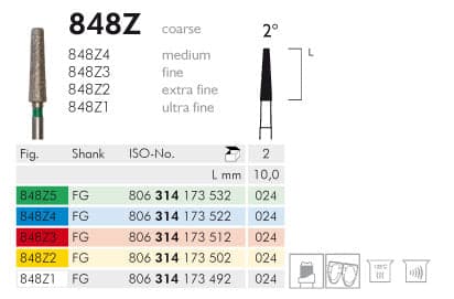 Meisinger Diamond 848Z3 FG 024 Fine L 10.0mm