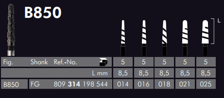 Meisinger Germany Black Cobra Diamond Bur # B850 - FG