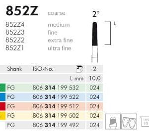 Meisinger Diamond 852Z5 FG 024 Coarse L 10.0mm