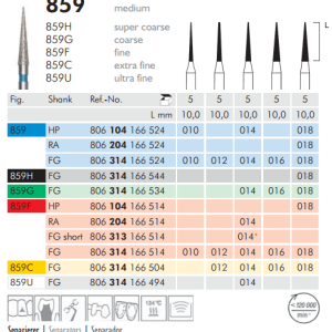 Meisinger Diamond Tapered Point Needle 859U FG 014 Ultra Fine L 10.0