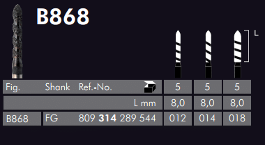 Meisinger Germany Black Cobra Diamond Bur B868 - FG