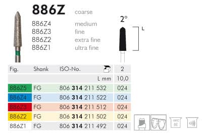 Meisinger Diamond 886Z4 FG 024 Medium L 10.0mm