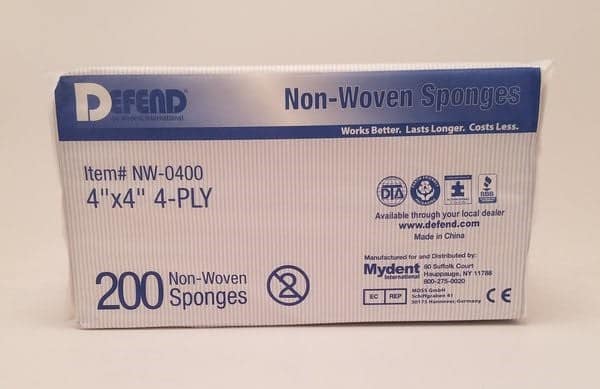 DEFEND 4x4 4ply Non-Woven Sponges 2,000/Case #NW-0400