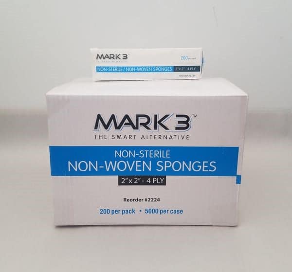 Mark3 2x2 Non-Woven Sponges 4 Ply, 5,000/Case #100-2224
