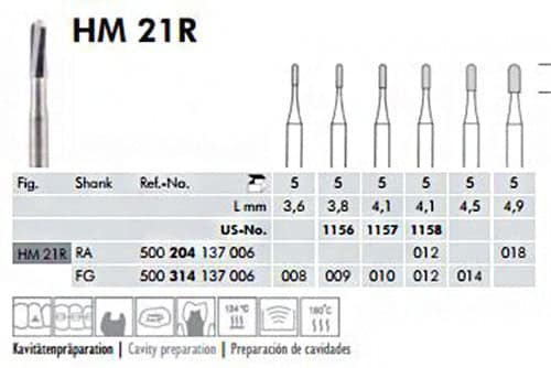 Meisinger Tungsten Carbide Burs, All Shanks & Sizes, 5/pk #HM1