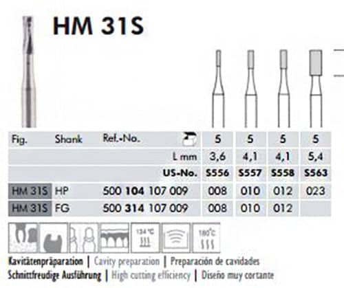 Meisinger Tungsten Carbide Burs, All Shanks & Sizes, 5/pk #HM1