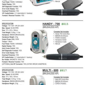 Meta Dental Corp Micromotors Brushless w/ Handpiece 110V-120V, All Types & Sizes