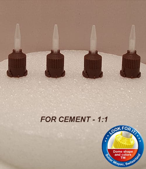 DEFEND Mixpac HP Mixing Tips Brown for Cement 1:1 25/pk #VP-8140T