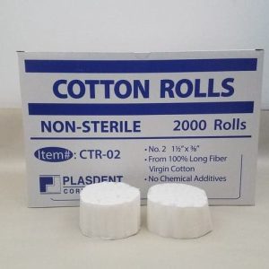 Plasdent Corporation Cotton Rolls, Non-Sterile Medium #2 2,000/pk