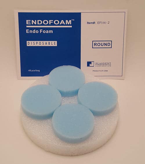 Plasdent Corporation Blue Disposable Endo Foams Inserts, Round