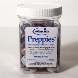 Whip Mix Pumice Preppies Unit Dose Flour of Pumice Paste 100/2g Cups #03400