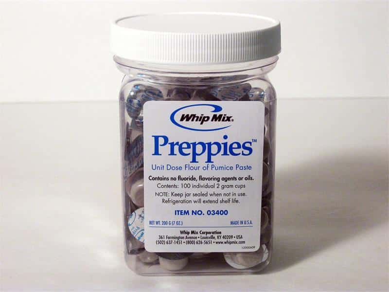 Whip Mix Pumice Preppies Unit Dose Flour of Pumice Paste 100/2g Cups #03400