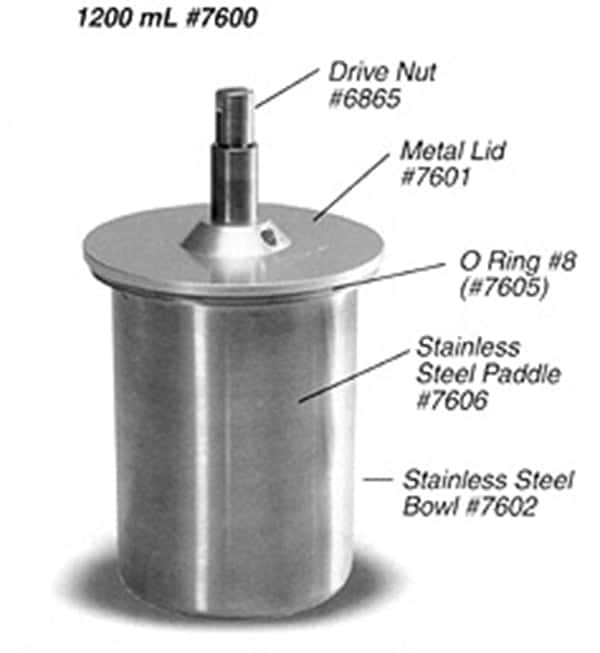 Whip Mix Stainless Steel Bowl and Lid #7600 1200mL (1000g cap.) for Vac-U-Mixer #08842