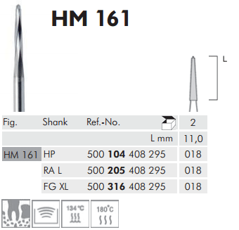 Meisinger Surgical Cutters of Tungsten Carbide HM161 FG XL 018