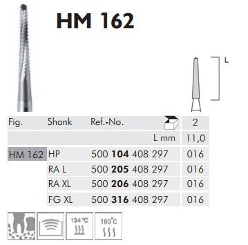 Meisinger Surgical Cutters of Tungsten Carbide HM162 RA XL 016