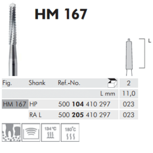 Meisinger Surgical Cutters of Tungsten Carbide HM167 RA L 023
