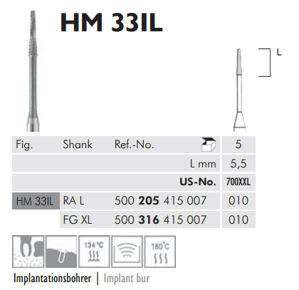 Meisinger Cutters Tungsten Carbide HM 33IL FG XL 010