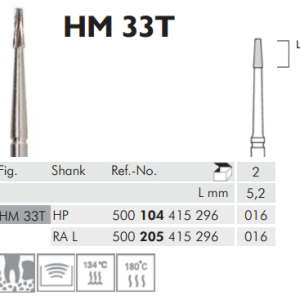 Meisinger Cutters Tungsten Carbide HM 33T HP 016