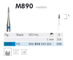 Meisinger Micro Diamond M890 FG 008 Medium L 3.6mm