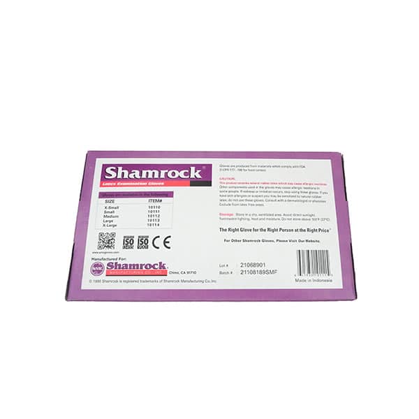 Shamrock Exam Gloves Latex Powder Free 100/box