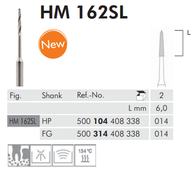 Meisinger Surgical Cutters of Tungsten Carbide HM162SX FG 014