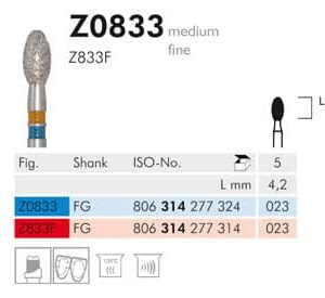 Meisinger Diamond Z0833 FG 023 Medium L 4.2mm