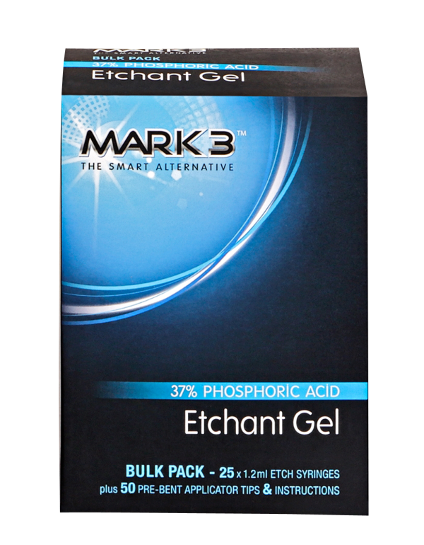 MARK3 Etchant Gel 37% Bulk Pack 25/bx. (25x1.2ml. Syr. & 50 Tips)