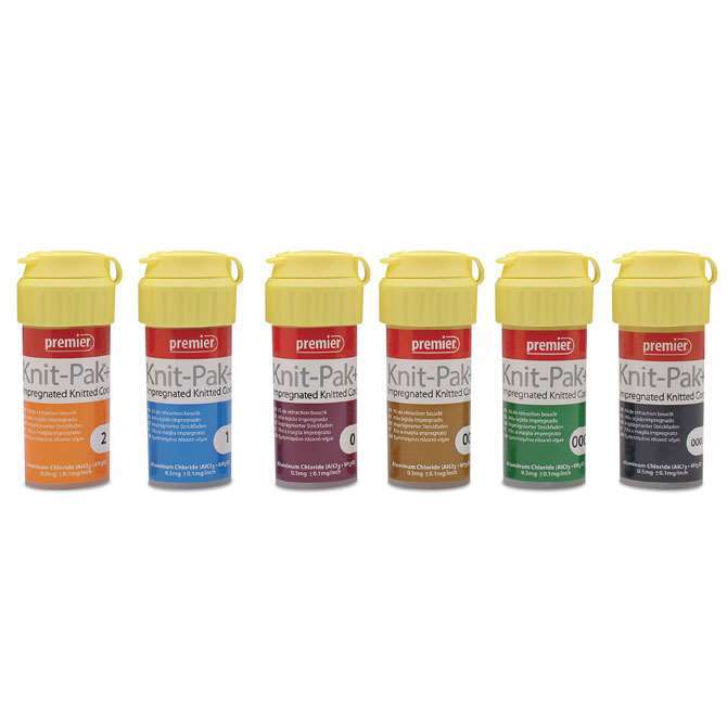 Premier Dental Knit-Pak Plus Impregnated Knitted Retraction Cord Size #00 Brown